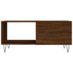 Table basse chêne marron 90x50x40 cm bois d'ingénierie – Image 3
