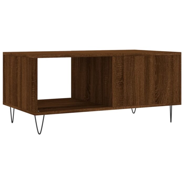 Table basse chêne marron 90x50x40 cm bois d'ingénierie – Image 6