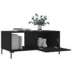Table basse noir 90x50x40 cm bois d'ingénierie – Image 2