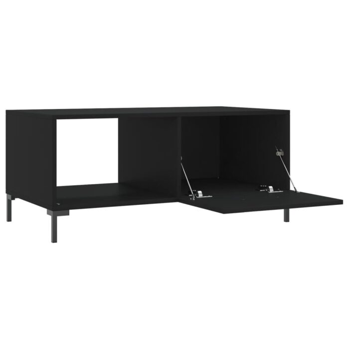 Table basse noir 90x50x40 cm bois d'ingénierie – Image 4