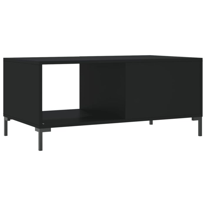 Table basse noir 90x50x40 cm bois d'ingénierie – Image 6