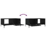 Table basse noir 90x50x40 cm bois d'ingénierie – Image 7