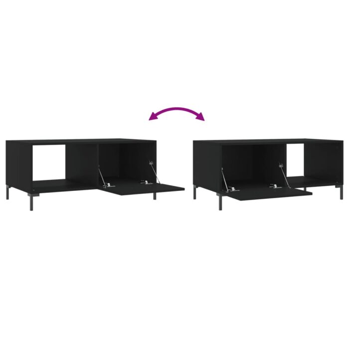 Table basse noir 90x50x40 cm bois d'ingénierie – Image 7