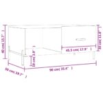 Table basse blanc 90x50x40 cm bois d'ingénierie – Image 11