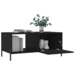 Table basse noir 90x50x40 cm bois d'ingénierie – Image 2