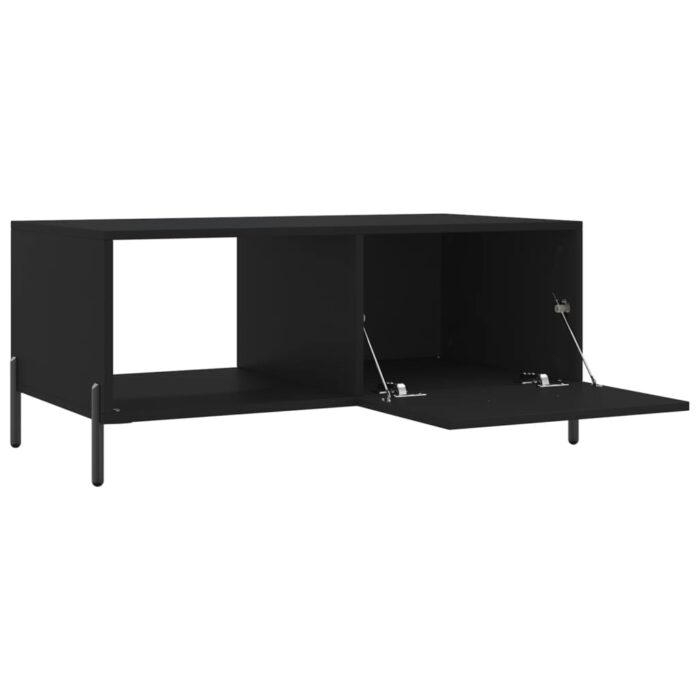Table basse noir 90x50x40 cm bois d'ingénierie – Image 4