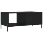 Table basse noir 90x50x40 cm bois d'ingénierie – Image 6