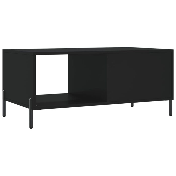 Table basse noir 90x50x40 cm bois d'ingénierie – Image 6