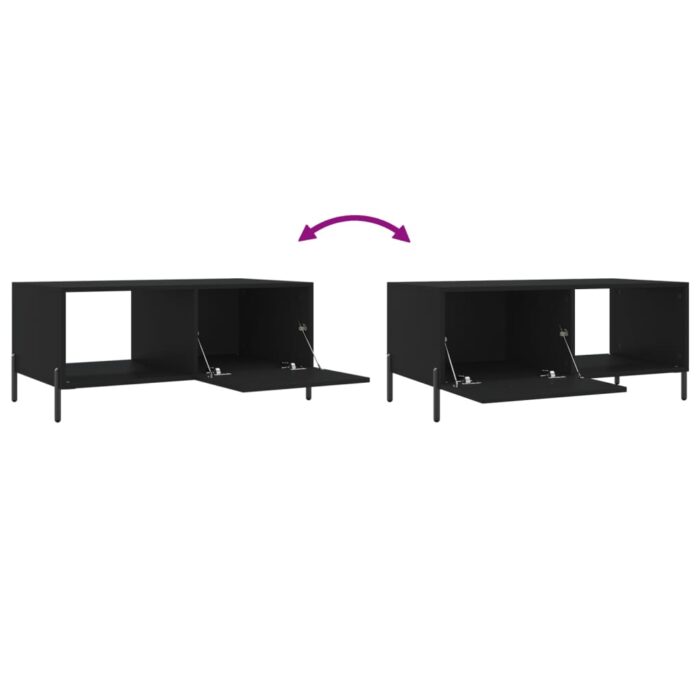 Table basse noir 90x50x40 cm bois d'ingénierie – Image 7
