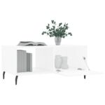 Table basse blanc 90x50x40 cm bois d'ingénierie – Image 2