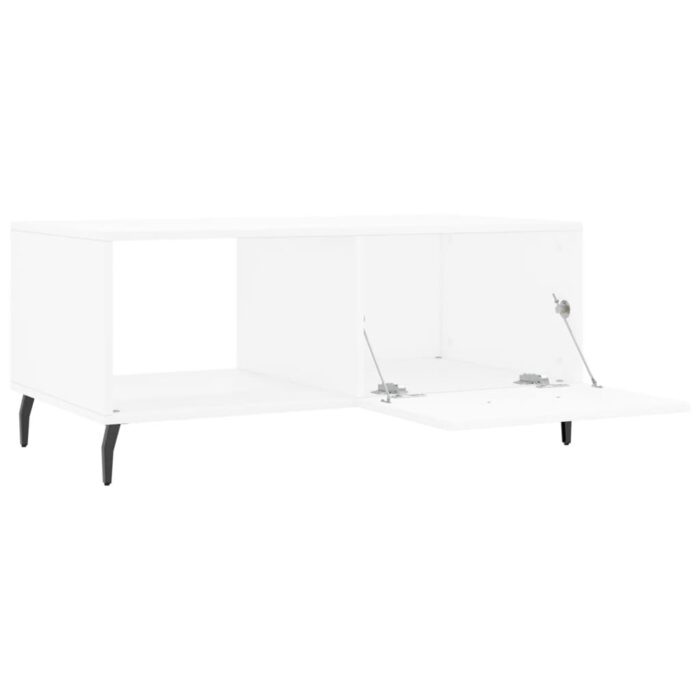 Table basse blanc 90x50x40 cm bois d'ingénierie – Image 4