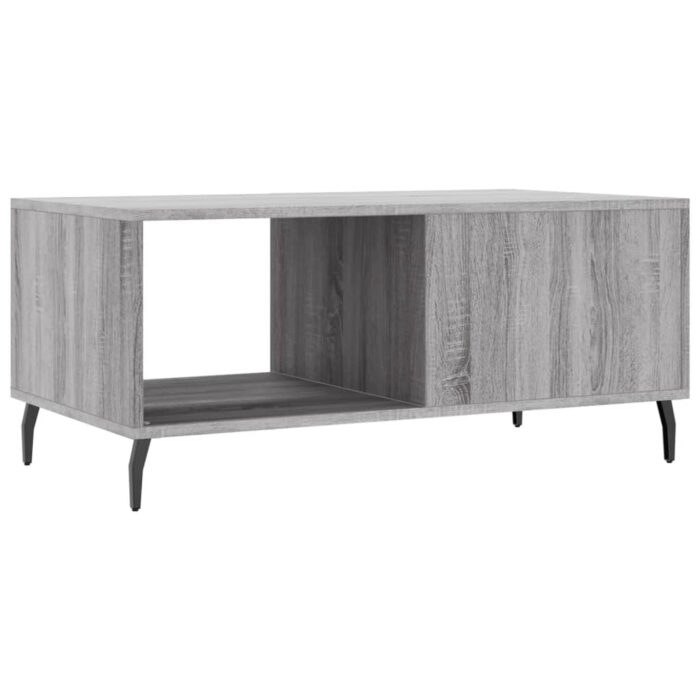 Table basse sonoma gris 90x50x40 cm bois d'ingénierie – Image 6