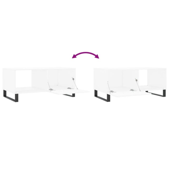 Table basse blanc 90x50x40 cm bois d'ingénierie – Image 7