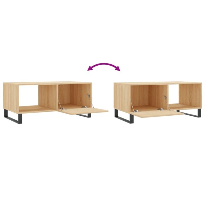 Table basse chêne sonoma 90x50x40 cm bois d'ingénierie – Image 7