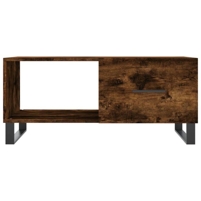 Table basse chêne fumé 90x50x40 cm bois d'ingénierie – Image 3