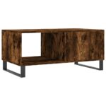 Table basse chêne fumé 90x50x40 cm bois d'ingénierie – Image 6