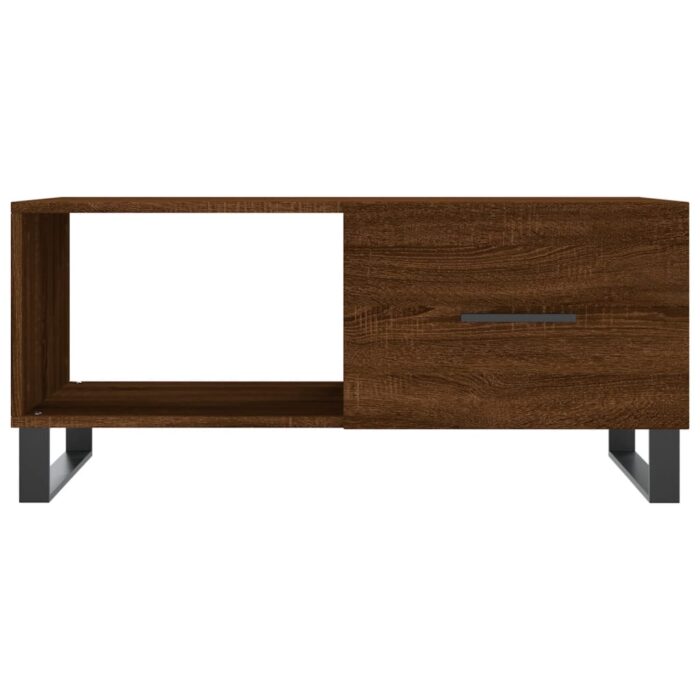 Table basse chêne marron 90x50x40 cm bois d'ingénierie – Image 3