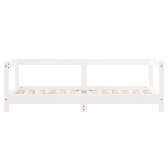 Cadre de lit pour enfant blanc 70x140 cm bois de pin massif – Image 3