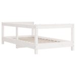 Cadre de lit pour enfant blanc 70x140 cm bois de pin massif – Image 4
