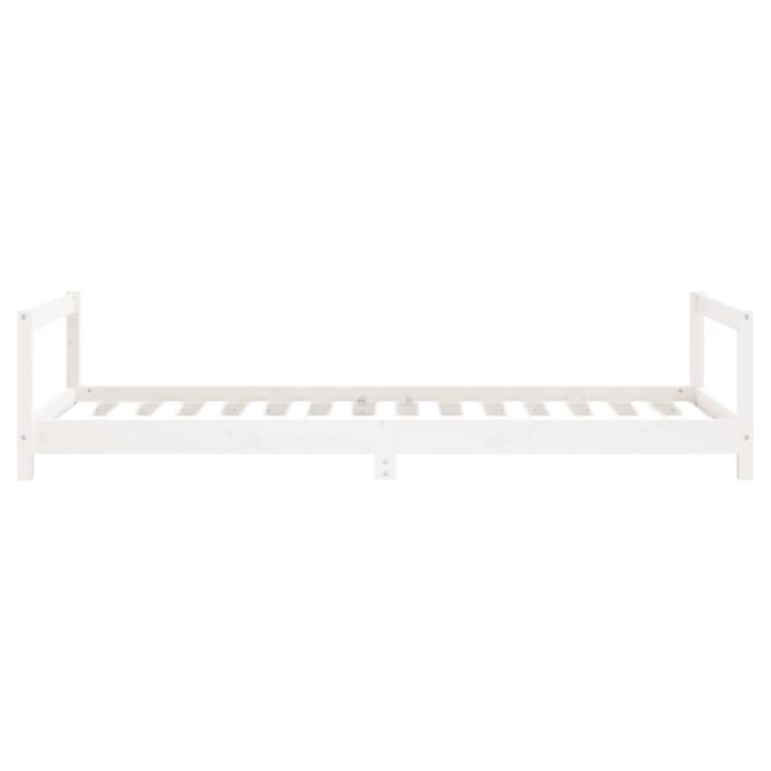 Cadre de lit pour enfants blanc 90x190 cm bois de pin massif – Image 3