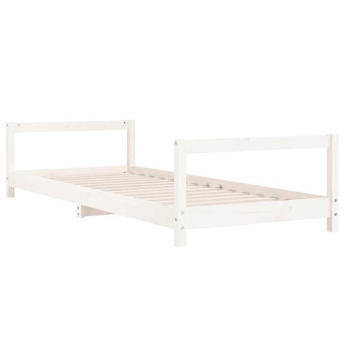 Cadre de lit pour enfants blanc 90x190 cm bois de pin massif – Image 4