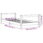 Cadre de lit pour enfants blanc 90x190 cm bois de pin massif – Image 7