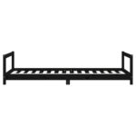 Cadre de lit pour enfants noir 90x190 cm bois de pin massif – Image 3