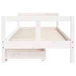 Cadre de lit enfant tiroirs blanc 80x200 cm bois de pin massif – Image 3