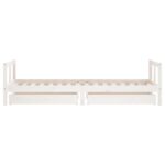 Cadre de lit enfant tiroirs blanc 80x200 cm bois de pin massif – Image 4