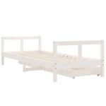 Cadre de lit enfant tiroirs blanc 80x200 cm bois de pin massif – Image 5