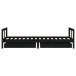 Cadre de lit enfant tiroirs noir 80x200 cm bois de pin massif – Image 4