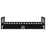 Cadre de lit enfant avec tiroirs noir 90x200 cm bois pin massif – Image 4