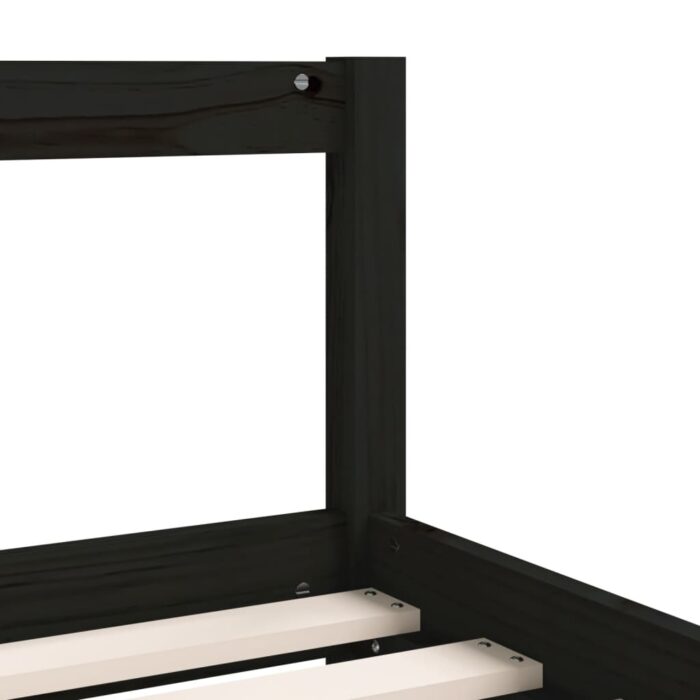Cadre de lit enfant avec tiroirs noir 90x200 cm bois pin massif – Image 6