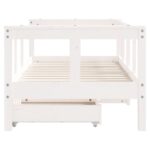Cadre de lit enfant tiroirs blanc 70x140 cm bois de pin massif – Image 3