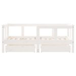 Cadre de lit enfant tiroirs blanc 70x140 cm bois de pin massif – Image 4