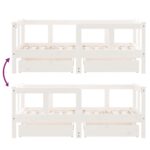 Cadre de lit enfant tiroirs blanc 70x140 cm bois de pin massif – Image 6