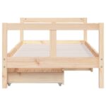 Cadre de lit pour enfant et tiroirs 80x160cm bois de pin massif – Image 3