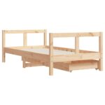 Cadre de lit pour enfant et tiroirs 80x160cm bois de pin massif – Image 5