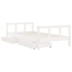 Cadre de lit d'enfants tiroirs blanc 90x190 cm bois pin massif – Image 2