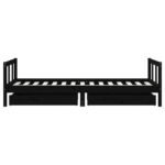Cadre de lit d'enfants tiroirs noir 90x190cm bois de pin massif – Image 4