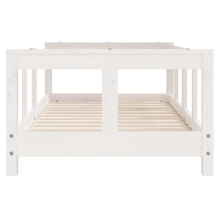 Cadre de lit pour enfant blanc 70x140 cm bois de pin massif – Image 2