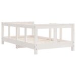 Cadre de lit pour enfant blanc 70x140 cm bois de pin massif – Image 4