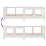 Cadre de lit pour enfant blanc 70x140 cm bois de pin massif – Image 5