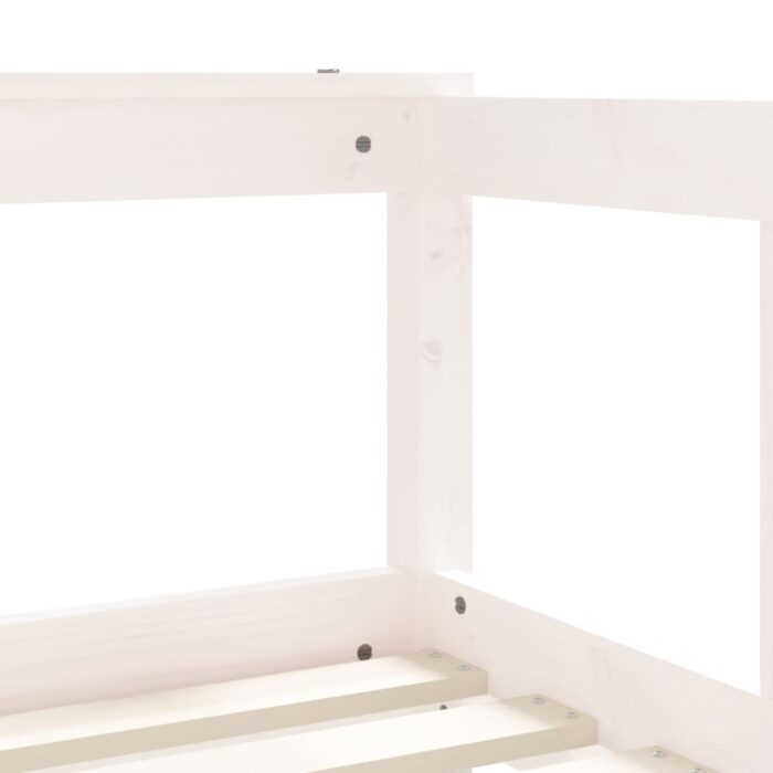 Cadre de lit pour enfant blanc 70x140 cm bois de pin massif – Image 6