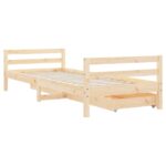 Cadre de lit pour enfants gris 80x200 cm bois de pin massif – Image 5