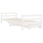 Cadre de lit enfant tiroirs blanc 80x200 cm bois de pin massif – Image 5
