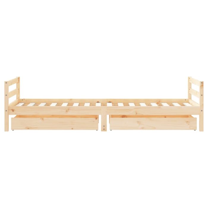 Cadre de lit enfant avec tiroirs 90x200 cm bois de pin massif – Image 4
