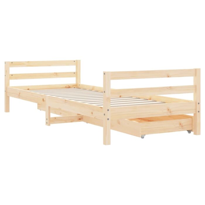 Cadre de lit enfant avec tiroirs 90x200 cm bois de pin massif – Image 5