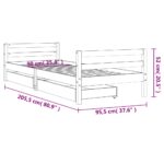 Cadre de lit enfant avec tiroirs 90x200 cm bois de pin massif – Image 8