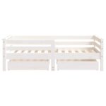 Cadre de lit enfant tiroirs blanc 70x140 cm bois de pin massif – Image 4